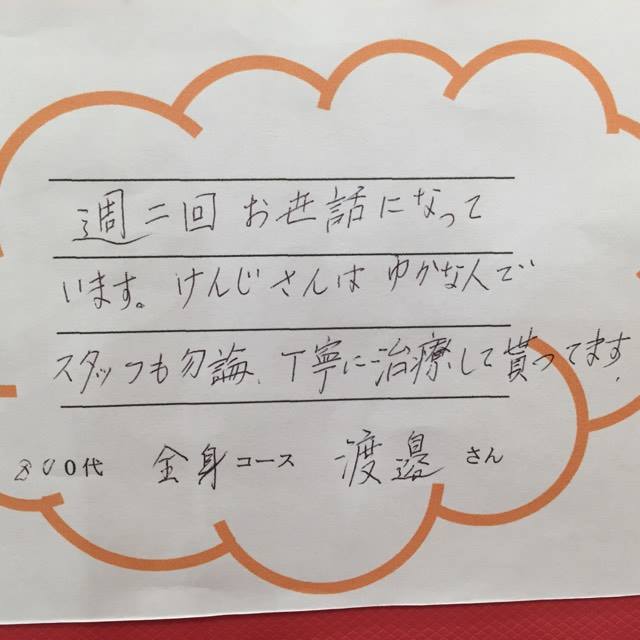 けんじ接骨院患者様の声