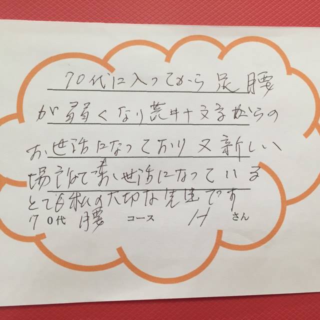 けんじ接骨院患者様の声
